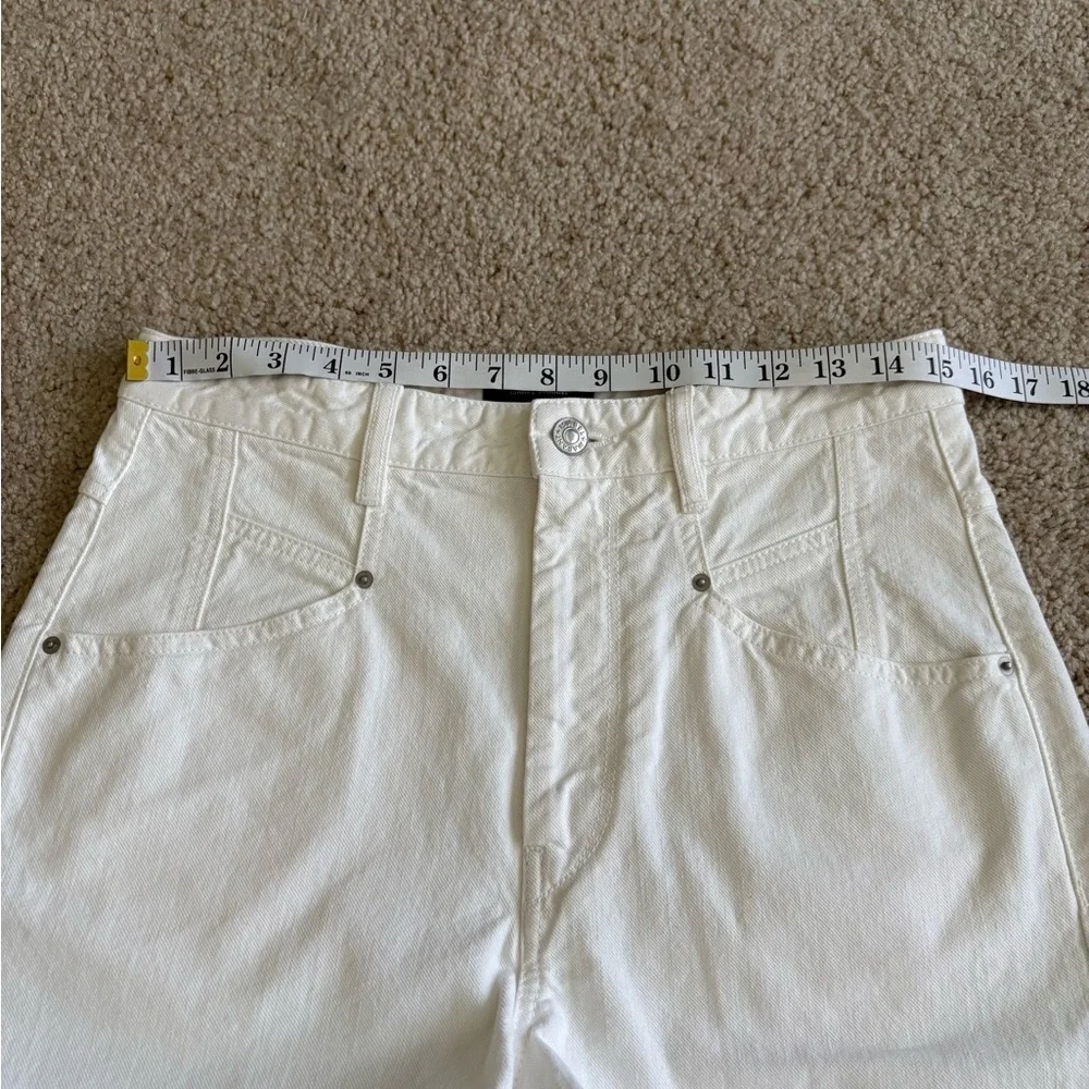 Isabel Marant Natalina wide leg long denim shorts in white size 30